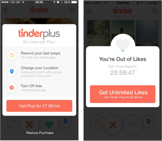 freemium-example-by-tinder – mobile marketing reads