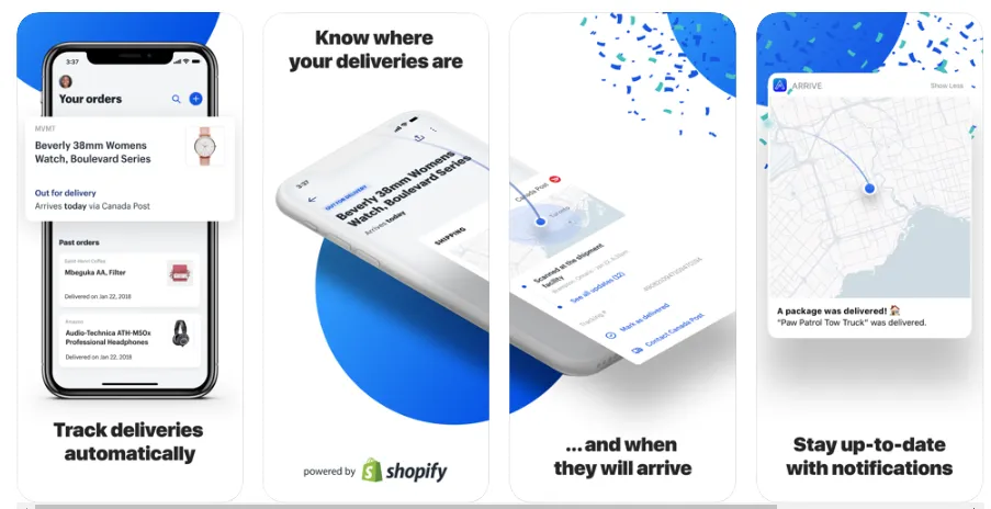 arrive-app-screenshots – mobile marketing reads