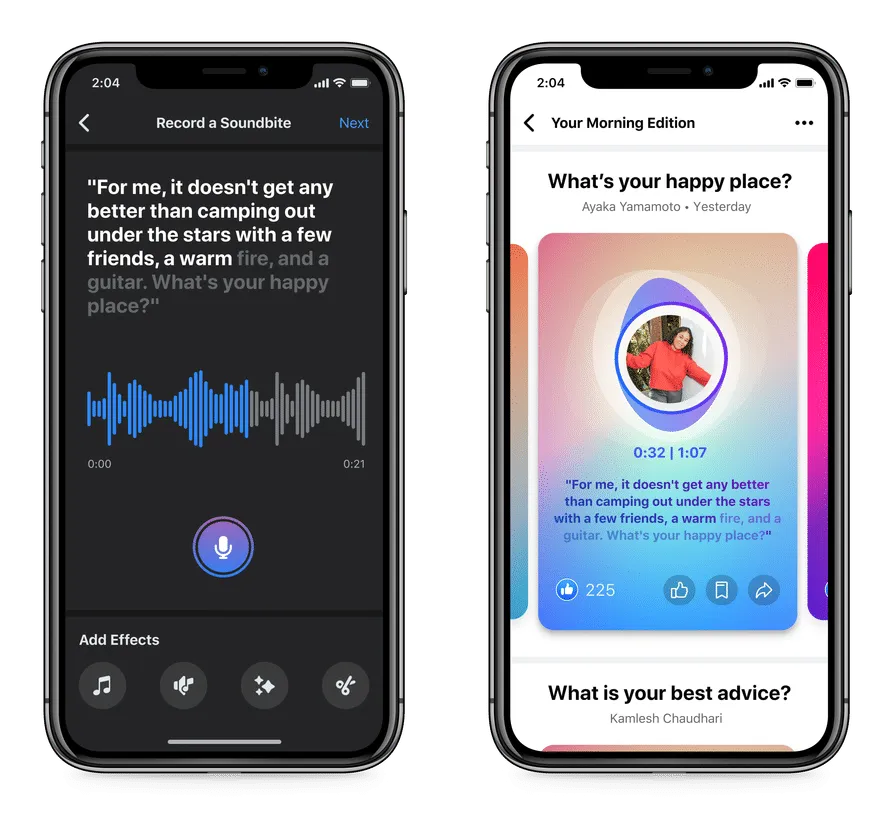 soundbites-audio-creation-tool-and-listening-side-by-side – mobile marketing reads