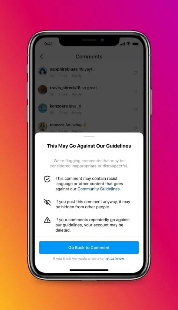 instagram-offensive-comment-warning – mobile marketing reads