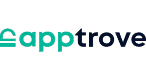 AppTrove logo: teal and navy text with a stylized teal mark at the start