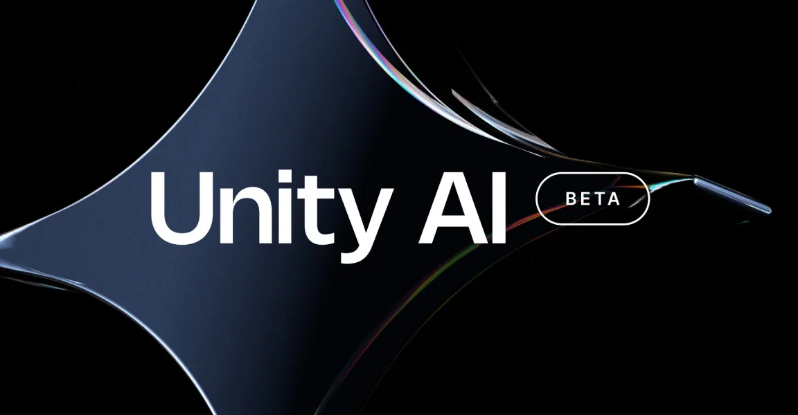 Branding image: “Unity AI” text with a white outlined beta badge on a dark curved background.