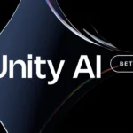 Branding image: “Unity AI” text with a white outlined beta badge on a dark curved background.