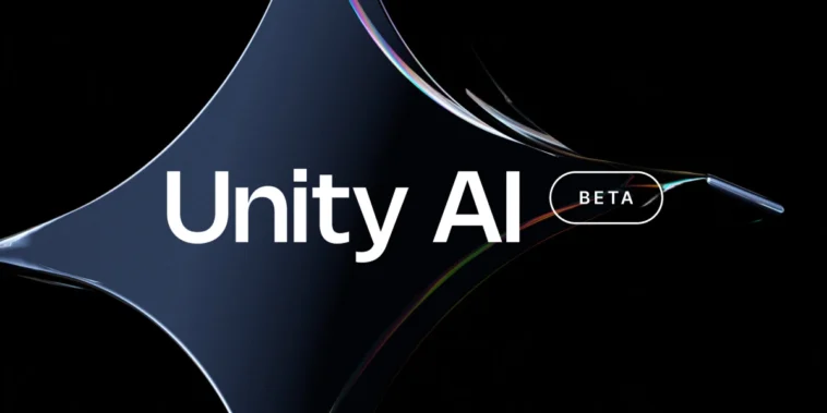 Branding image: “Unity AI” text with a white outlined beta badge on a dark curved background.
