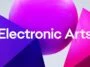 ea-careers-featured-imagejpgadaptcrop191x1001200w – mobile marketing reads Electronic Arts logo on a vibrant pink and purple abstract background.