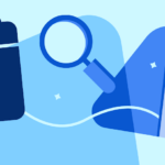 google-play-age-signals-api-update – mobile marketing reads Calendar with a birthday cake, a magnifying glass, and a profile card on a blue abstract background (illustration of finding/scheduling a birthday event).