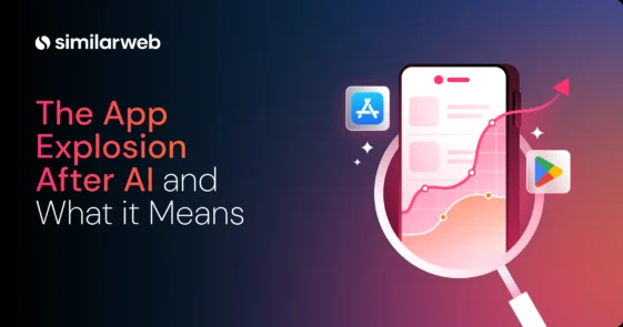 og_no_download – mobile marketing reads Banner for an article: 'The App Explosion After AI and What it Means' with app icons on a gradient background.