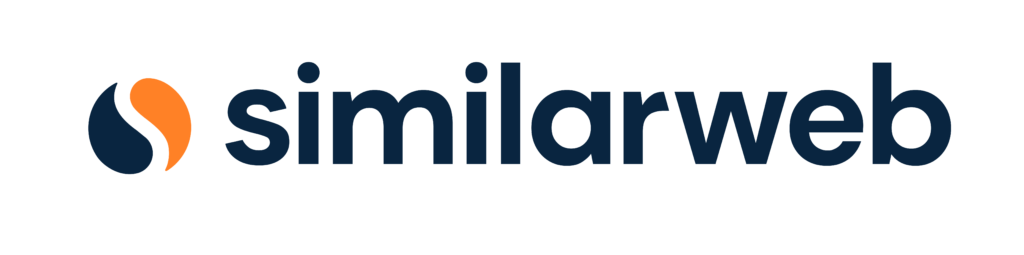 Similarweb logo: dark blue wordmark with an orange and navy abstract icon to the left