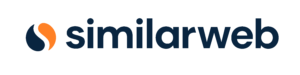 Similarweb logo: dark blue wordmark with an orange and navy abstract icon to the left
