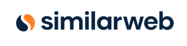 Similarweb logo: dark blue wordmark with an orange and navy abstract icon to the left