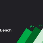 android-bench-update – mobile marketing reads Android Bench branding: white text on a dark background with overlapping green diagonal bars and star accents in the lower right.