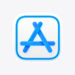 app-store-connect-og – mobile marketing reads Blue App Store logo: a rounded square with a glowing blue outline and a stylized A formed by two diagonal bars and a horizontal bar