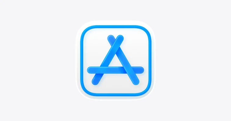 app-store-connect-og – mobile marketing reads Blue App Store logo: a rounded square with a glowing blue outline and a stylized A formed by two diagonal bars and a horizontal bar