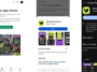 Screenshots showing Google Play Store page for Aptiode Games on different devices/contexts (intro, install prompt, store profile) for third-party app stores feature.