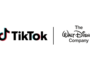 tiktok-disney – mobile marketing reads TikTok logo next to a vertical divider and The Walt Disney Company logo, indicating a partnership.