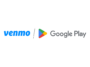 venmo_google_3x2 – mobile marketing reads Venmo and Google Play logos shown side by side, separated by a vertical divider, indicating a collaboration or partnership