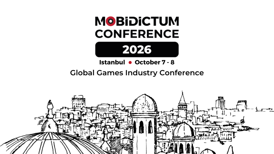 Promotional banner for MobiDictum Conference 2026 in Istanbul, October 7–8, with a line-drawing city skyline below.